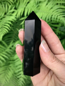 Black Obsidian Crystal Tower