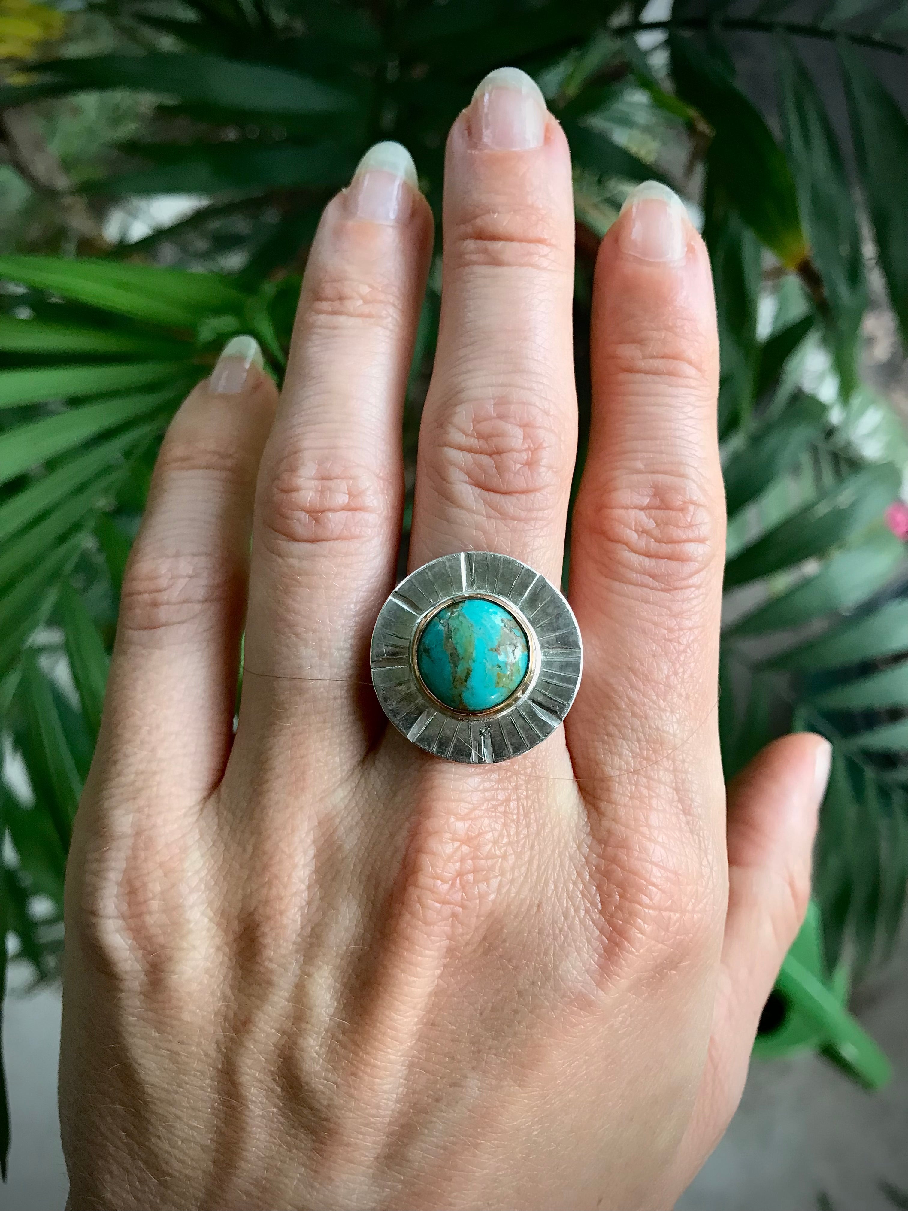 Mohave Turquoise Shield Ring