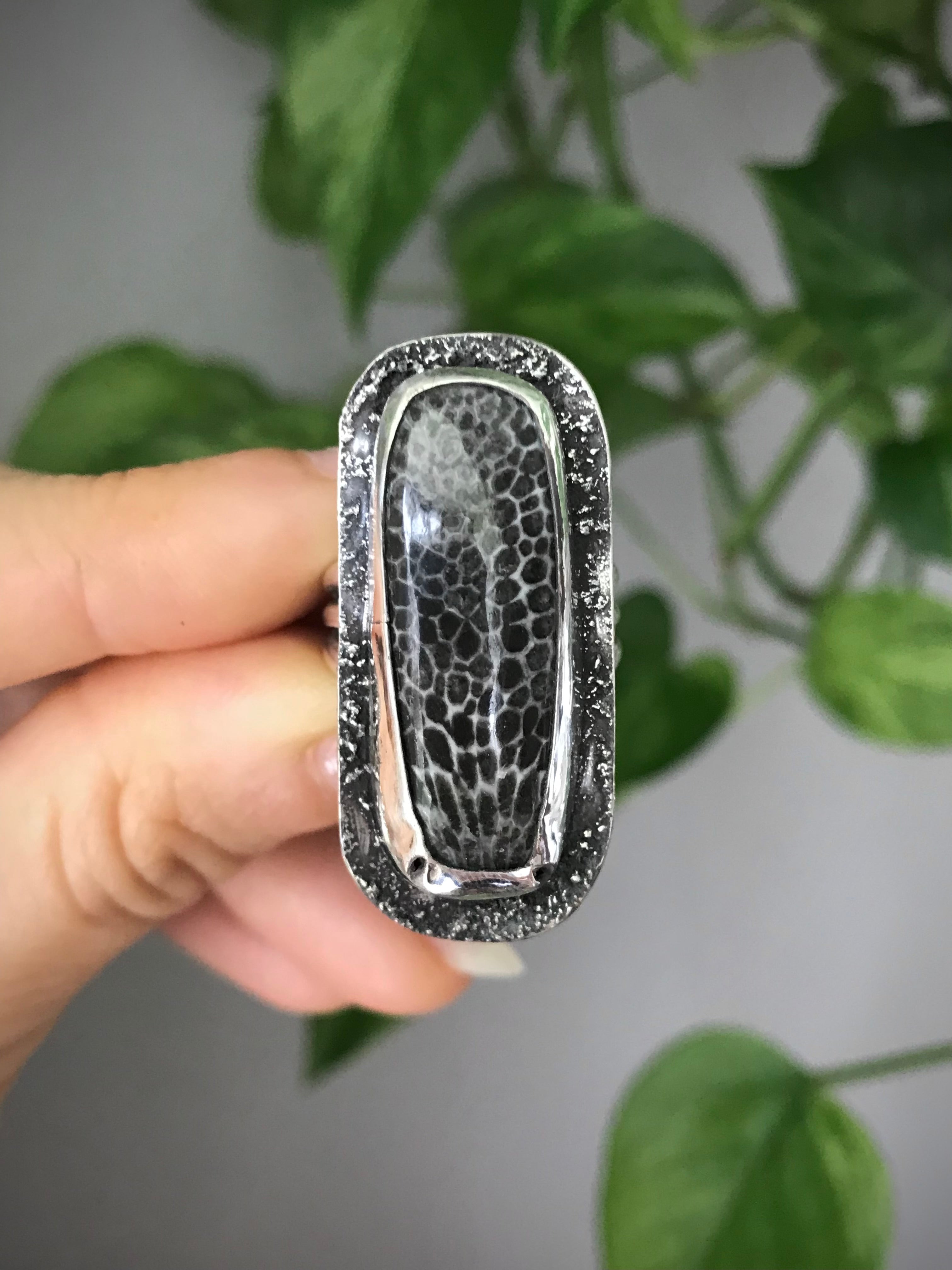 Stingray Coral Fossil Empower Ring