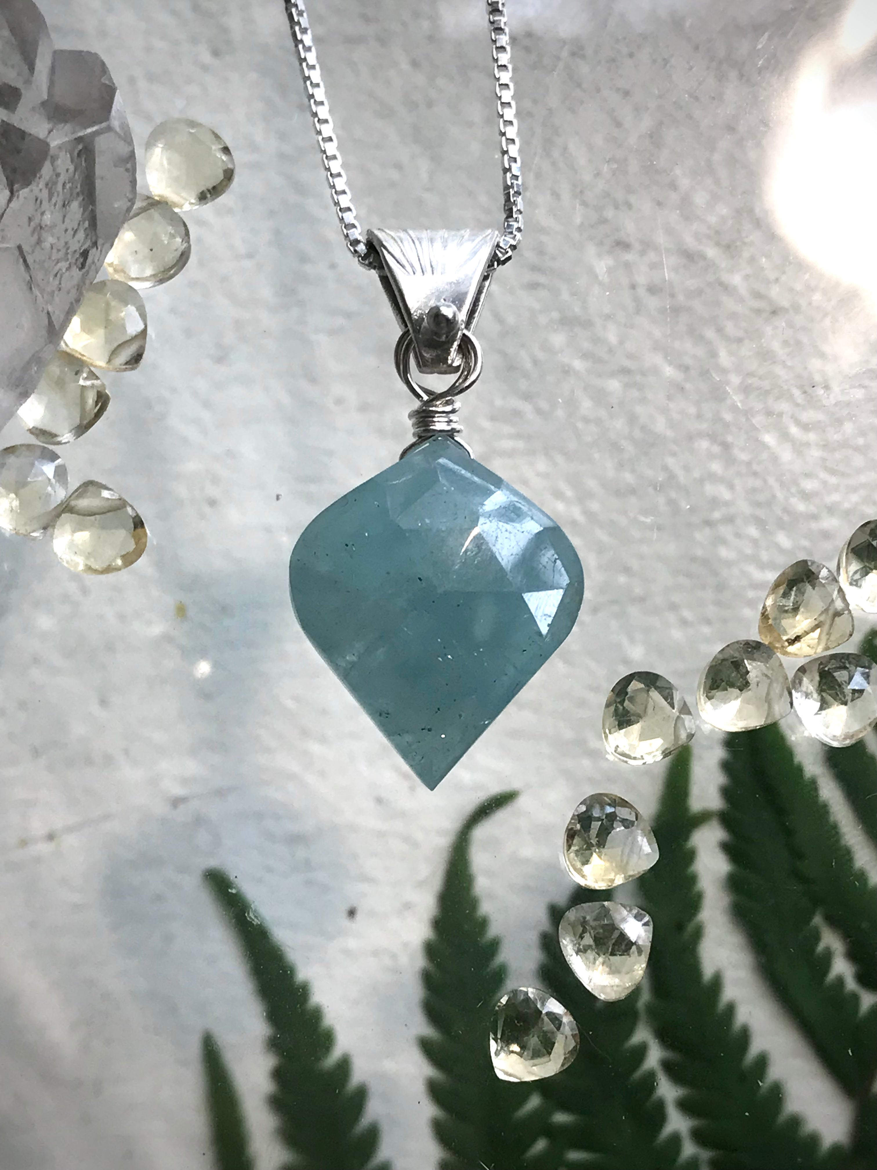 Aquamarine Sea Drop Necklace