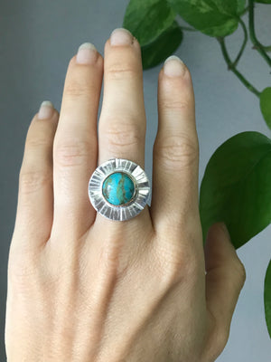 Mohave Turquoise Shield Ring