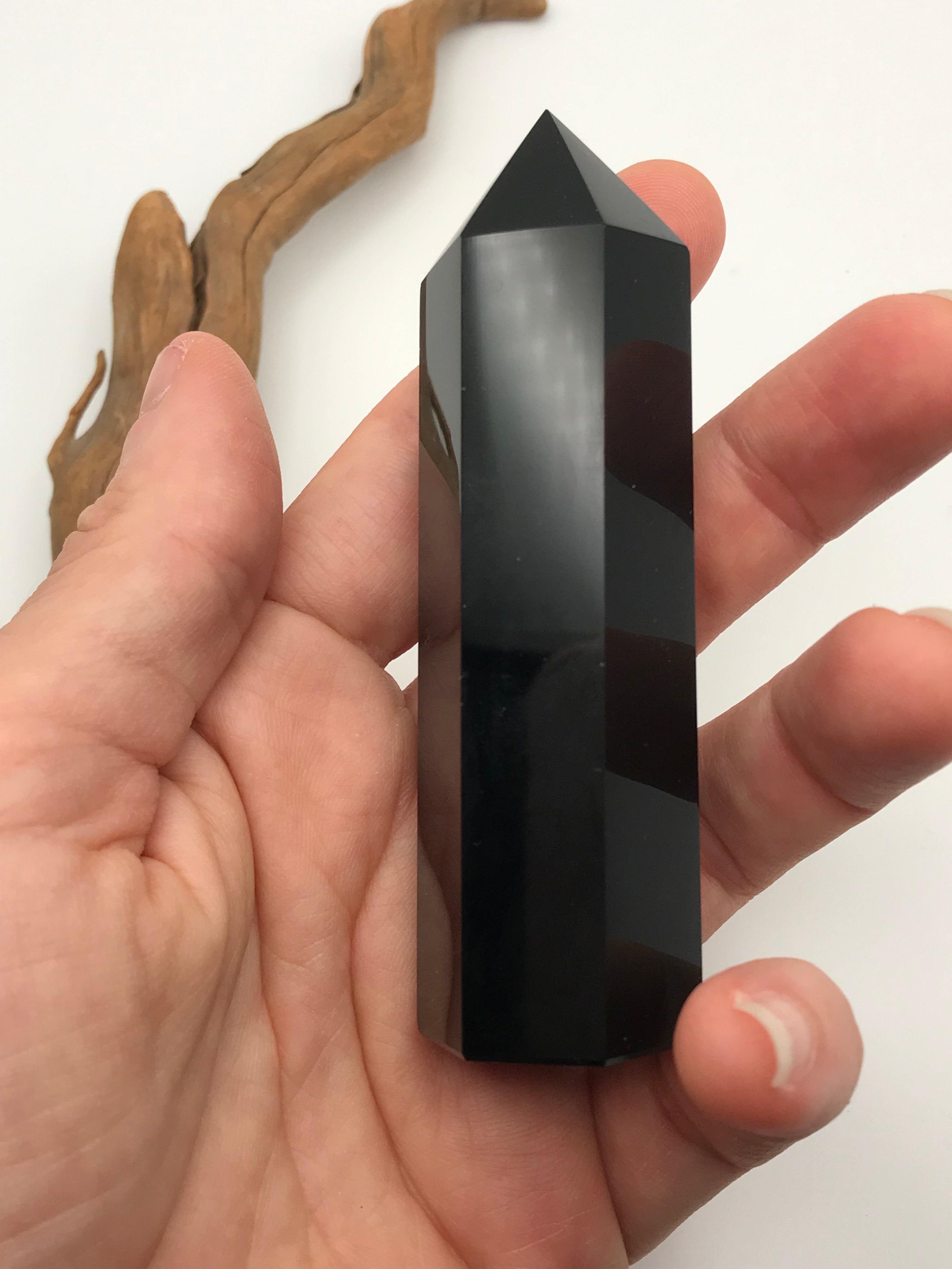 Black Obsidian Crystal Tower