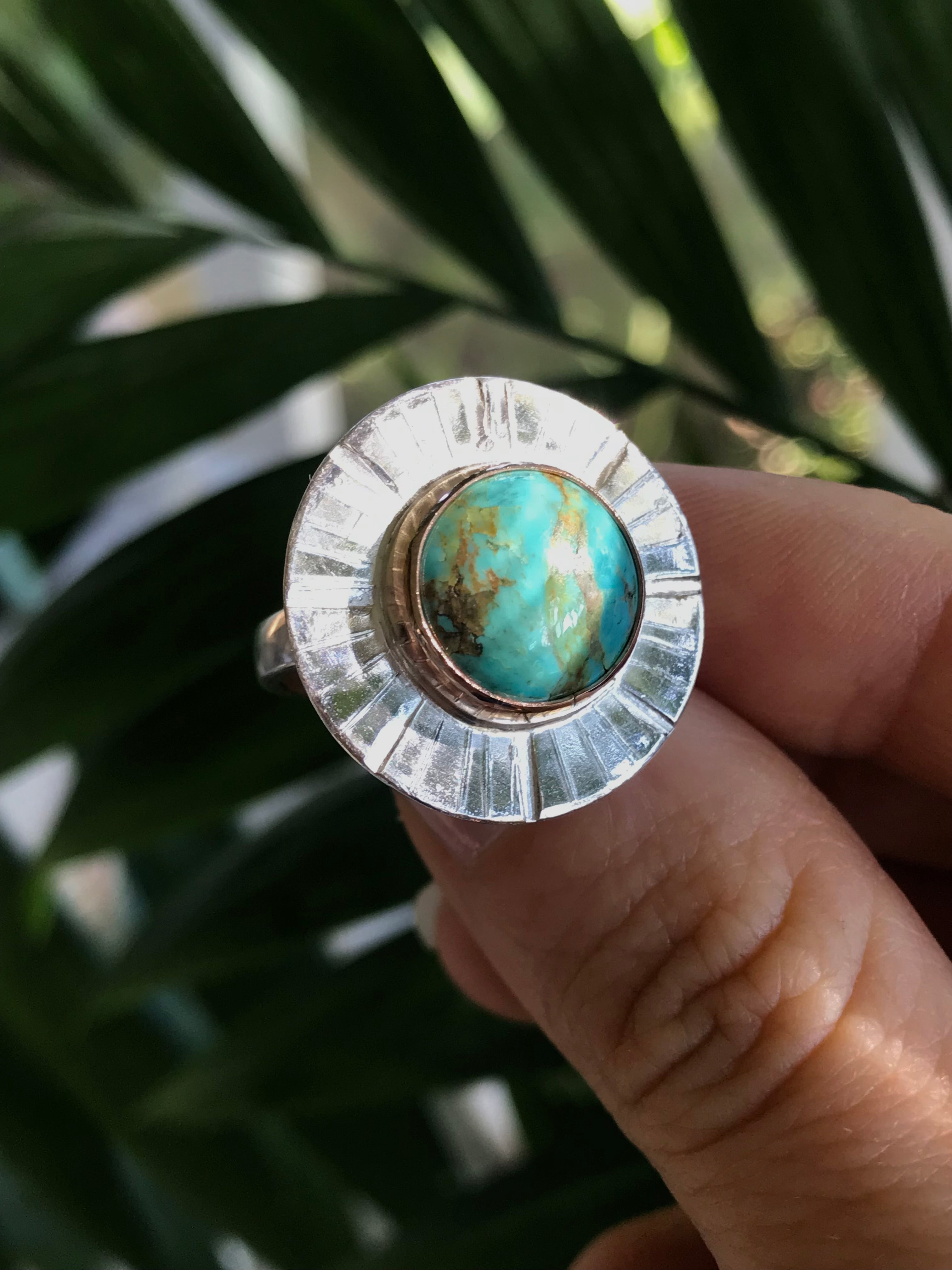 Mohave Turquoise Shield Ring