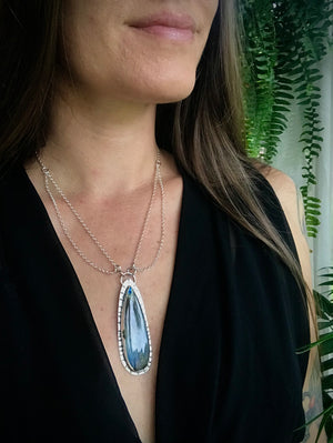 Labradorite Feathered Light Statement Necklace