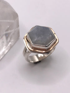 Reserved Custom *RD* Hexy Rainbow Moonstone Empower-Ring