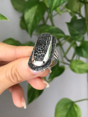 Stingray Coral Fossil Empower Ring