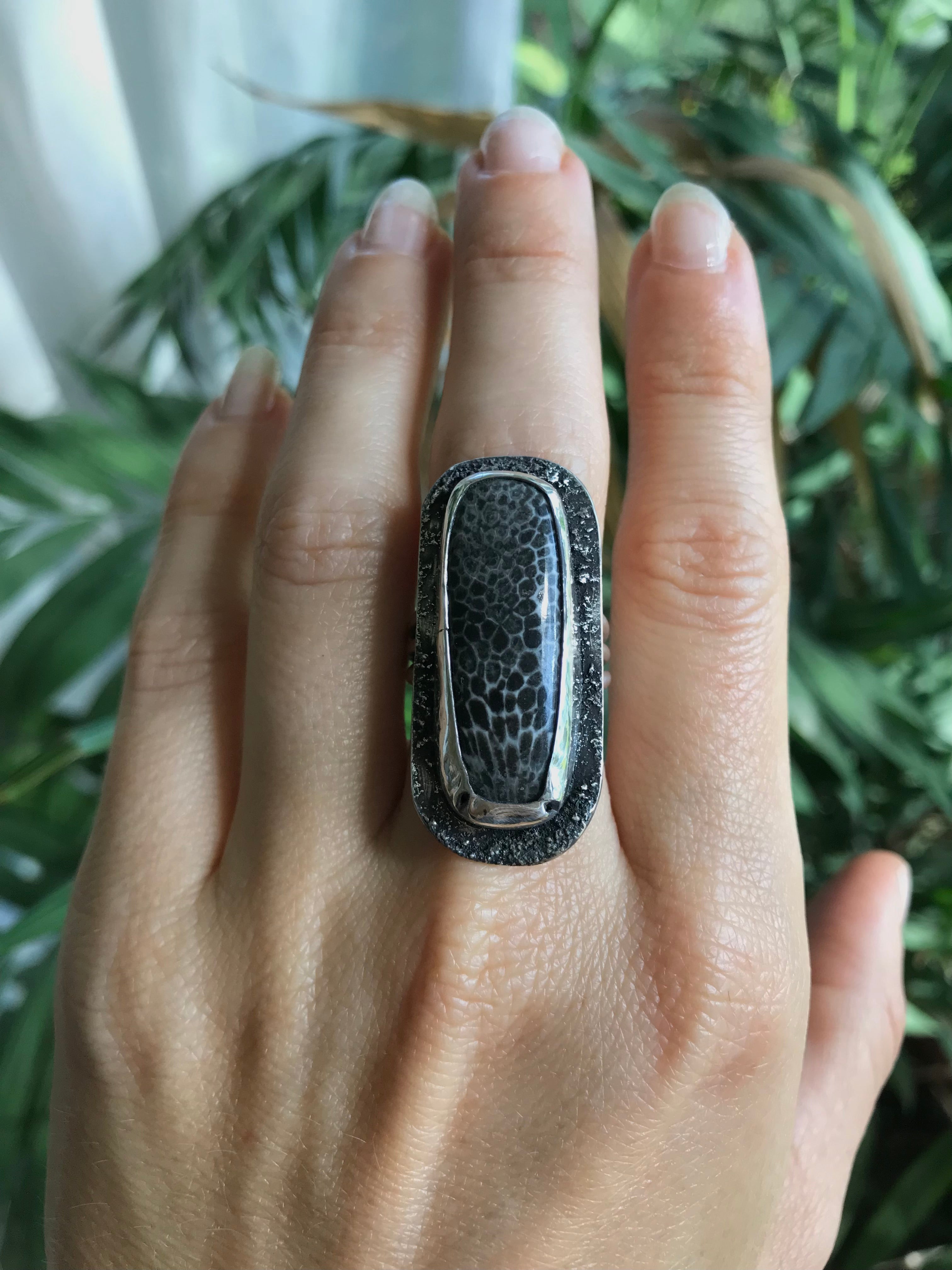 Stingray Coral Fossil Empower Ring