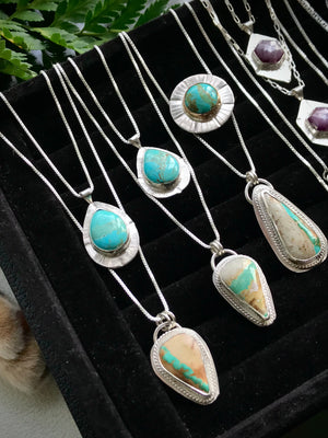 Mohave Turquoise Drop Necklace