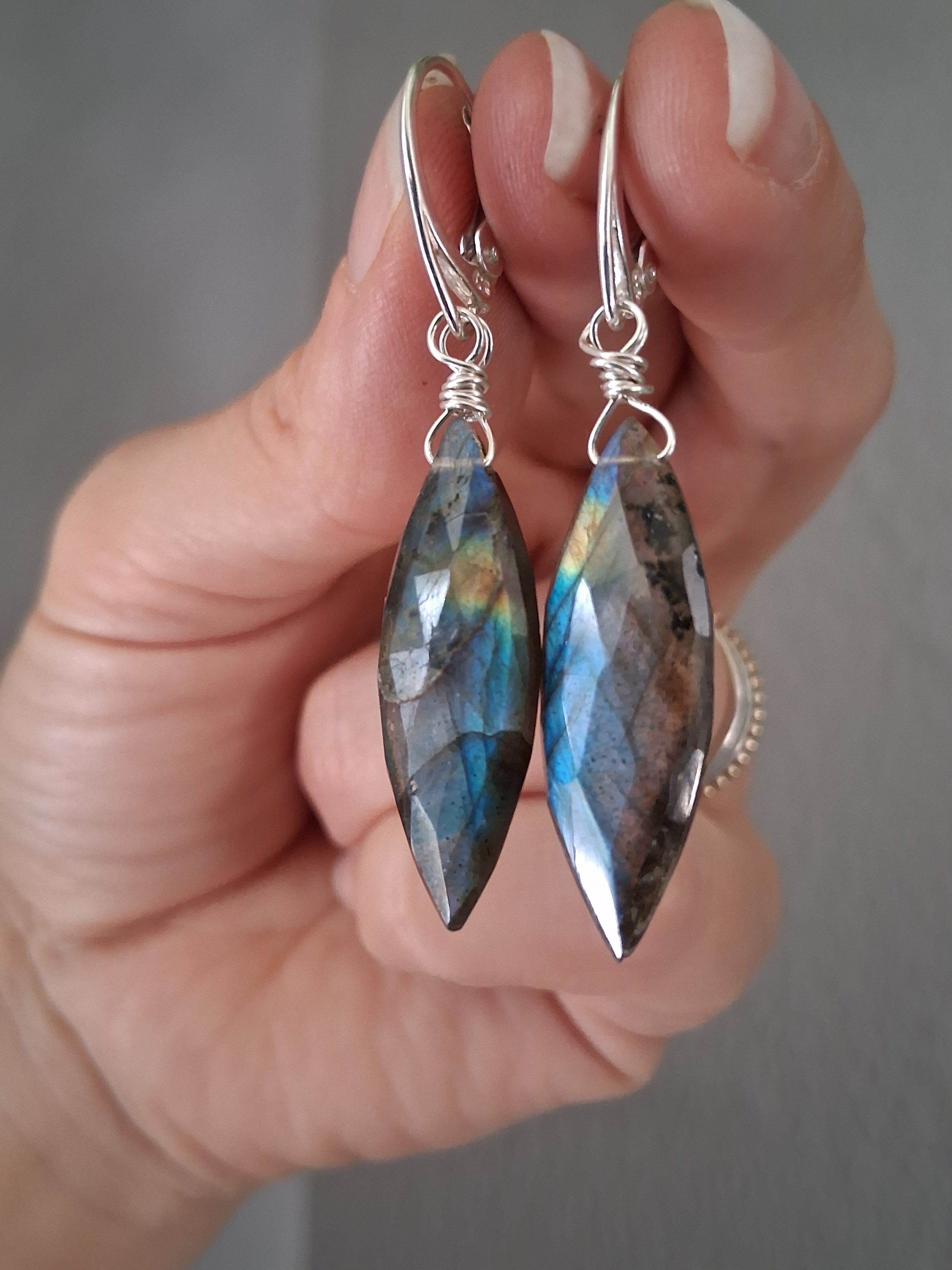 Labradorite Dragonfly Drop Earrings