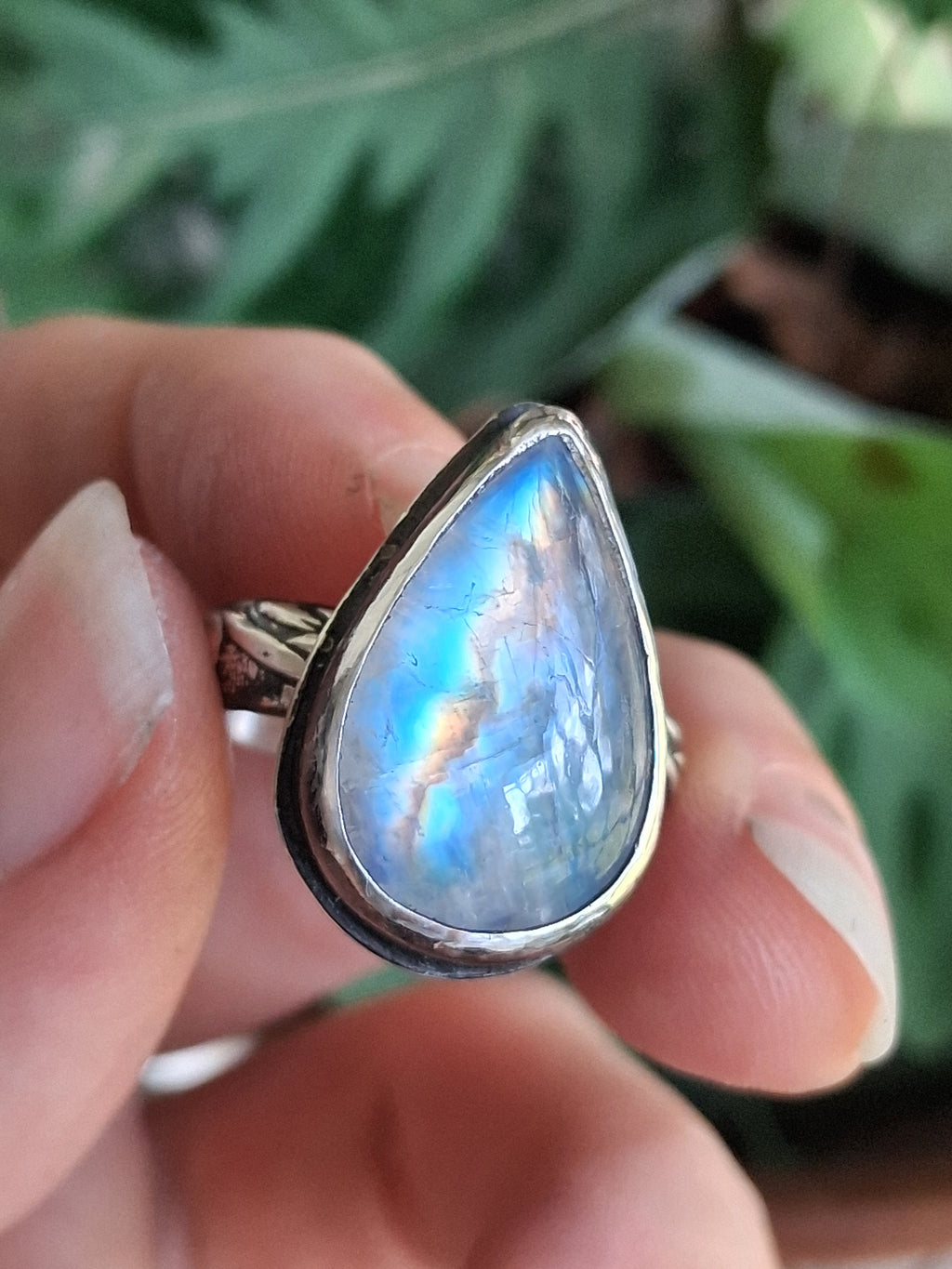 Rainbow Moonstone Galaxy Skies Empower-Ring
