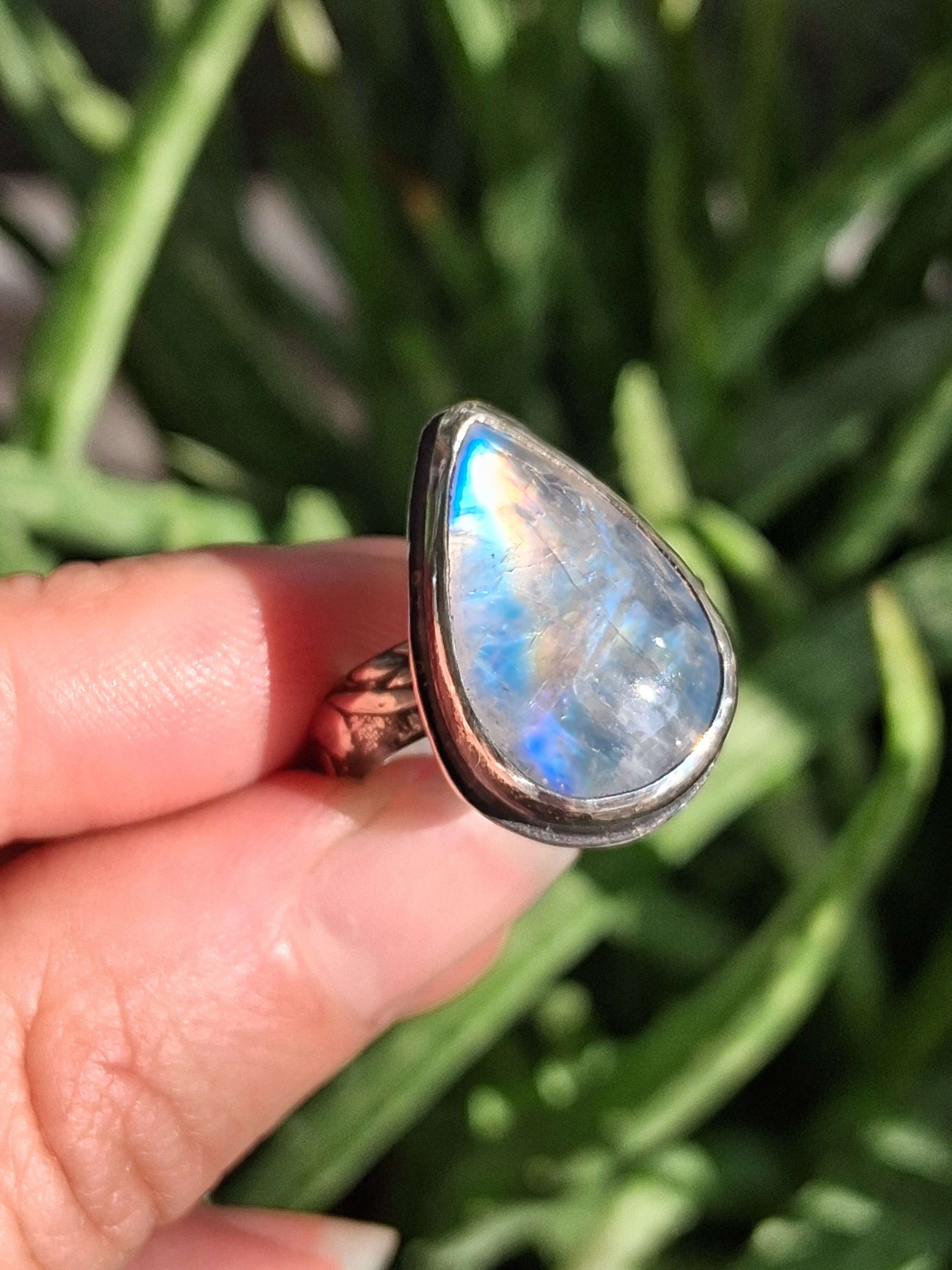 Rainbow Moonstone Galaxy Skies Empower-Ring