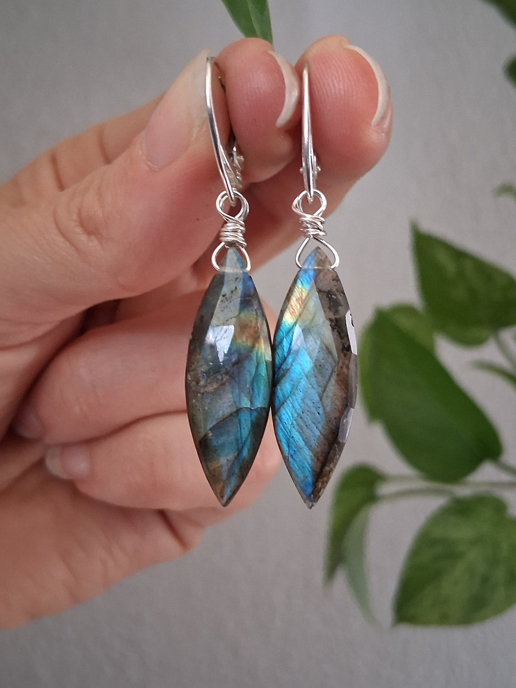 Labradorite Dragonfly Drop Earrings