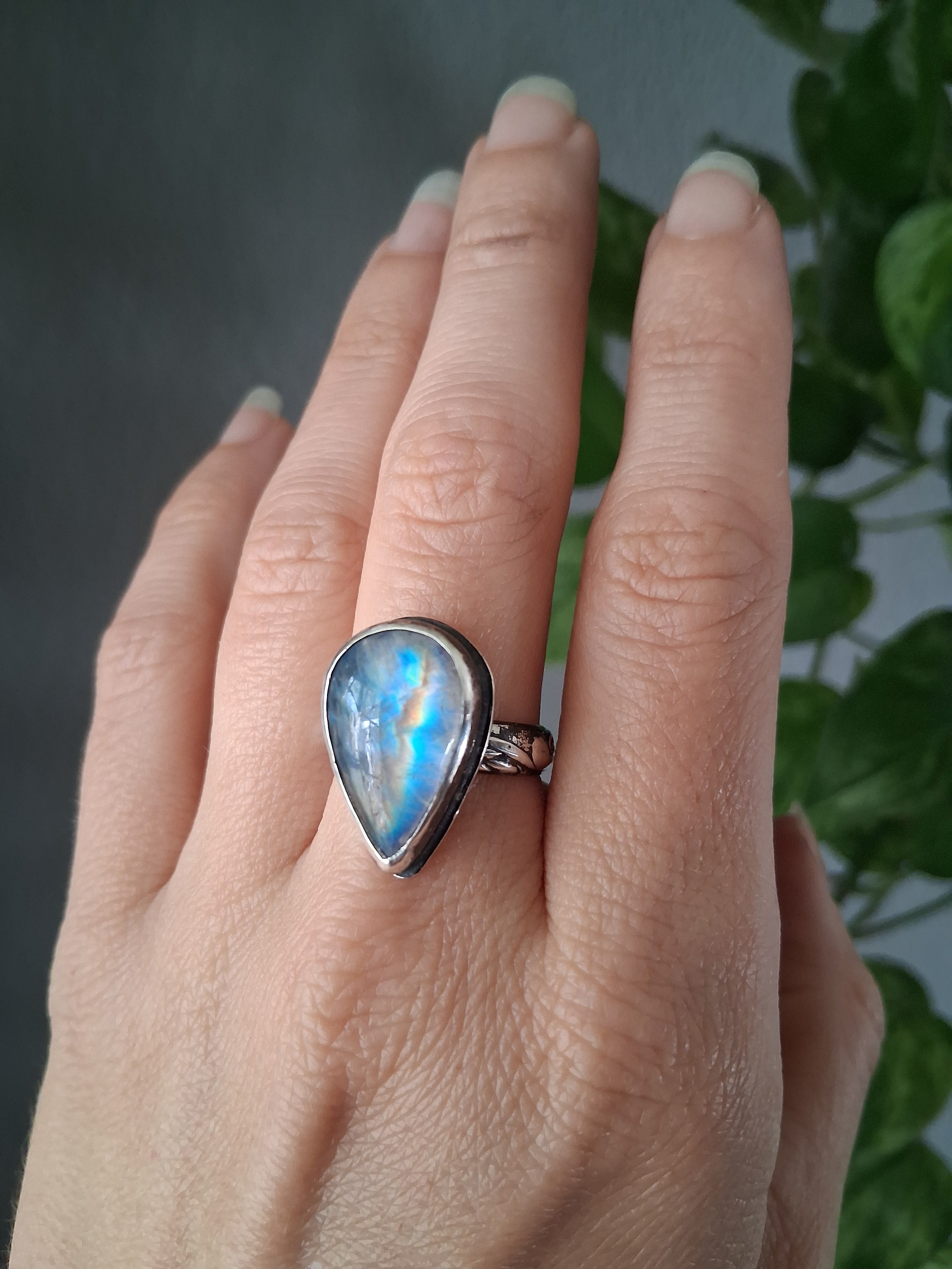 Rainbow Moonstone Galaxy Skies Empower-Ring
