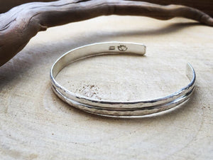 Sterling Silver Hammered Cuff // The middle way