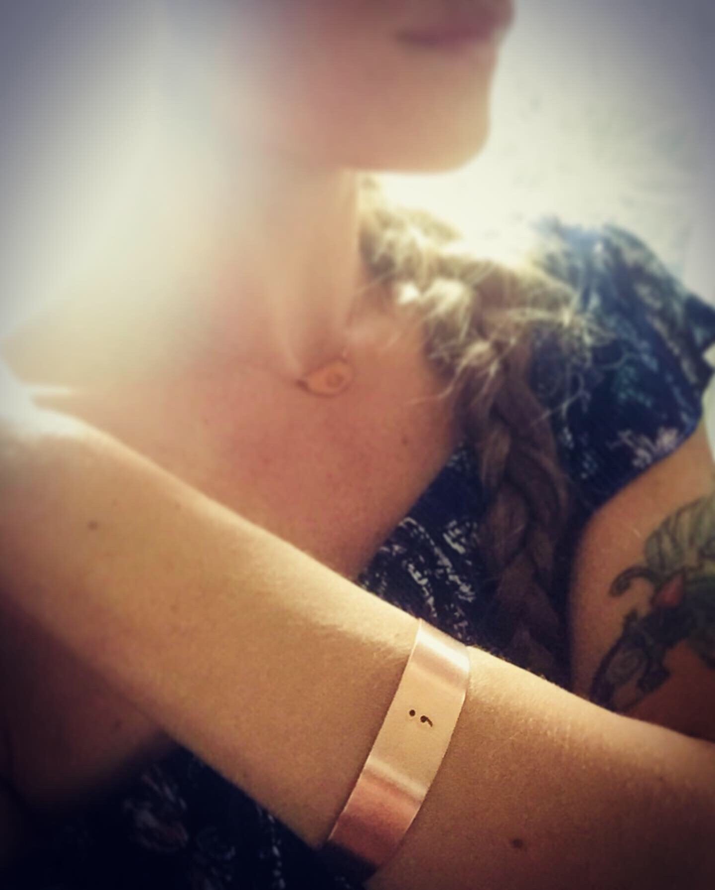 Semicolon Cuff Bracelet / Your Story Isn't Over / Suicide Depression Awareness Prevention