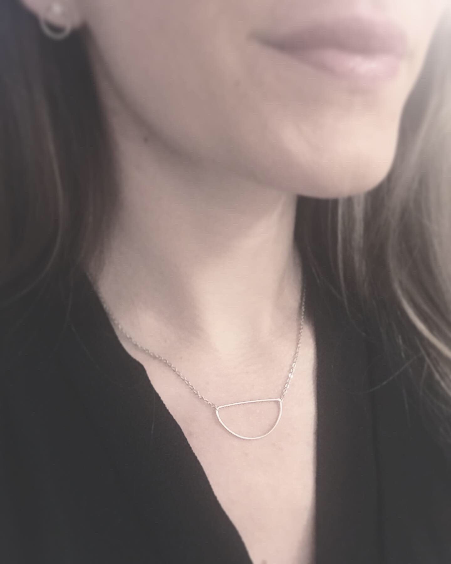 Infinity / The Feminine / Half Moon / Minimalist Silver Necklace