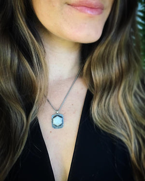 Hexy Moonstone Medallion *reserved*