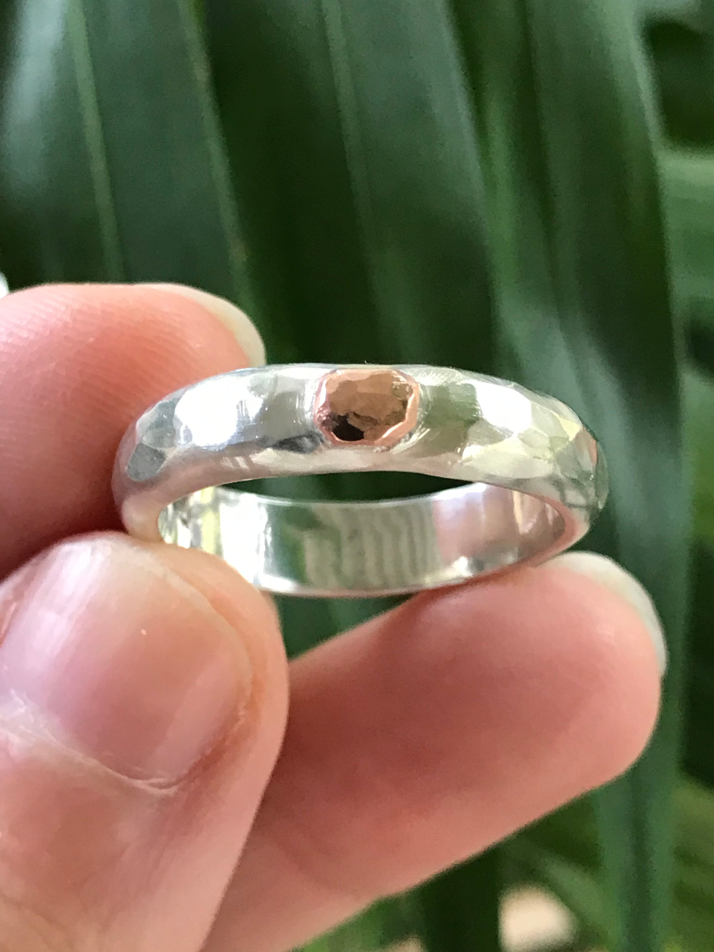 Hammered Reflection Ring