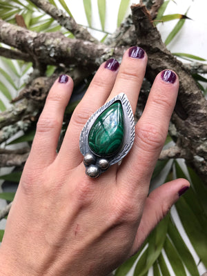 Malachite Seeds of Dreams Ring: Roots Restore