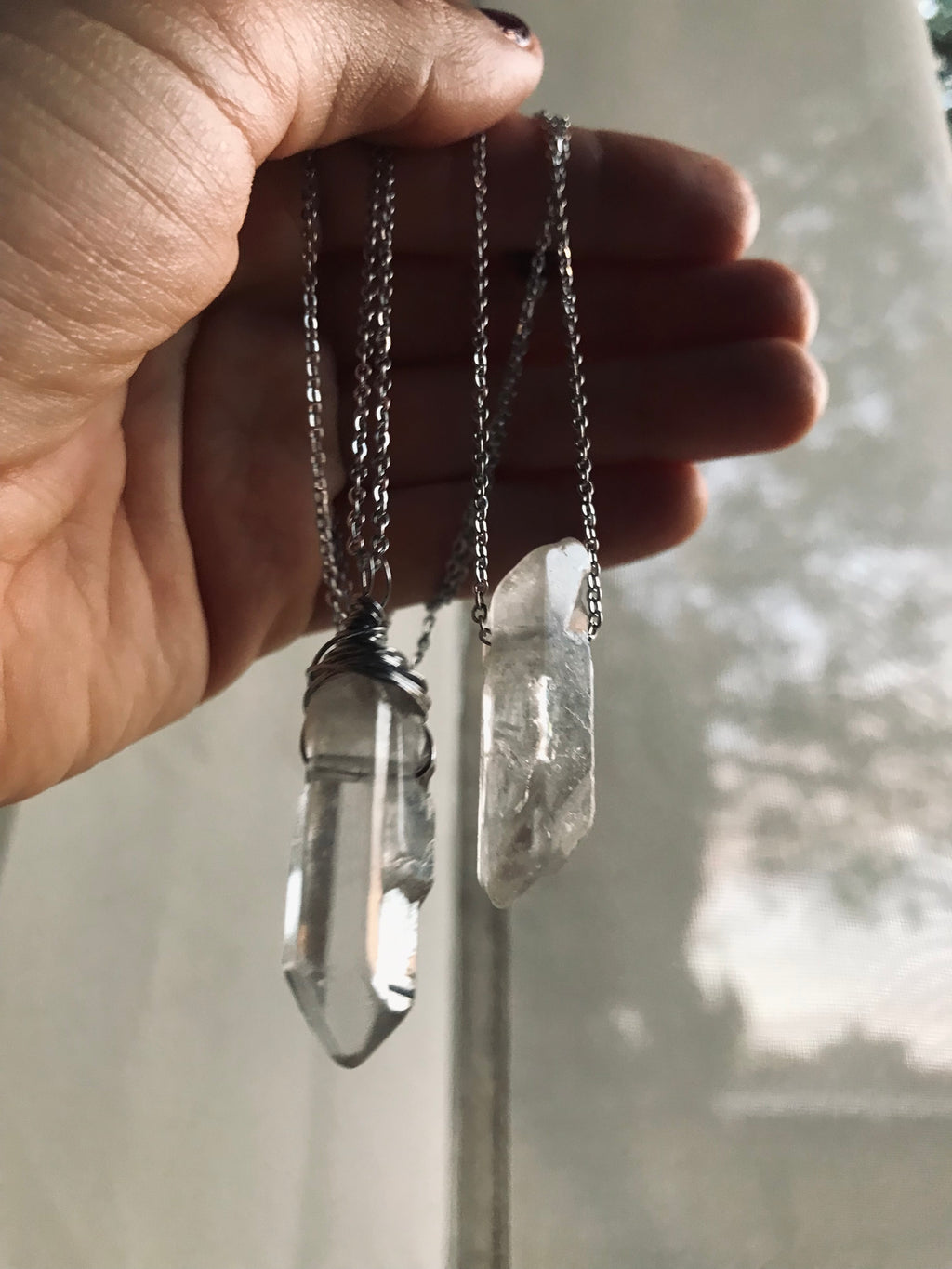 Crystal Quartz Pendulum Necklace