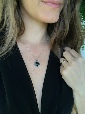 Black Spinel Drop Necklace
